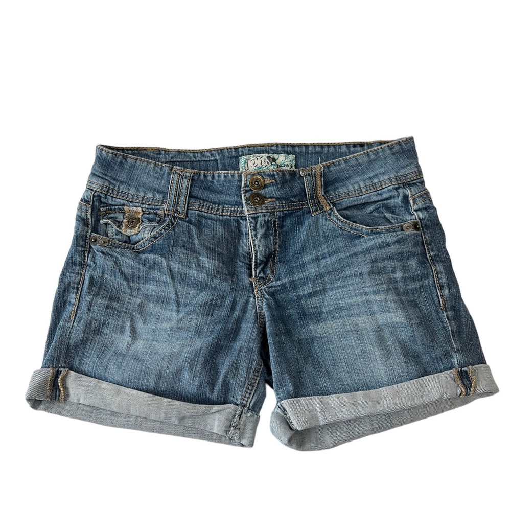 Jolty- Medium Wash, Classic Cuffed Denim Shorts, Size 11